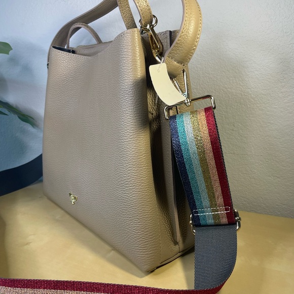 APATCHE LONDON TAUPE LEATHER TOTE BAG - Picture 10 of 13